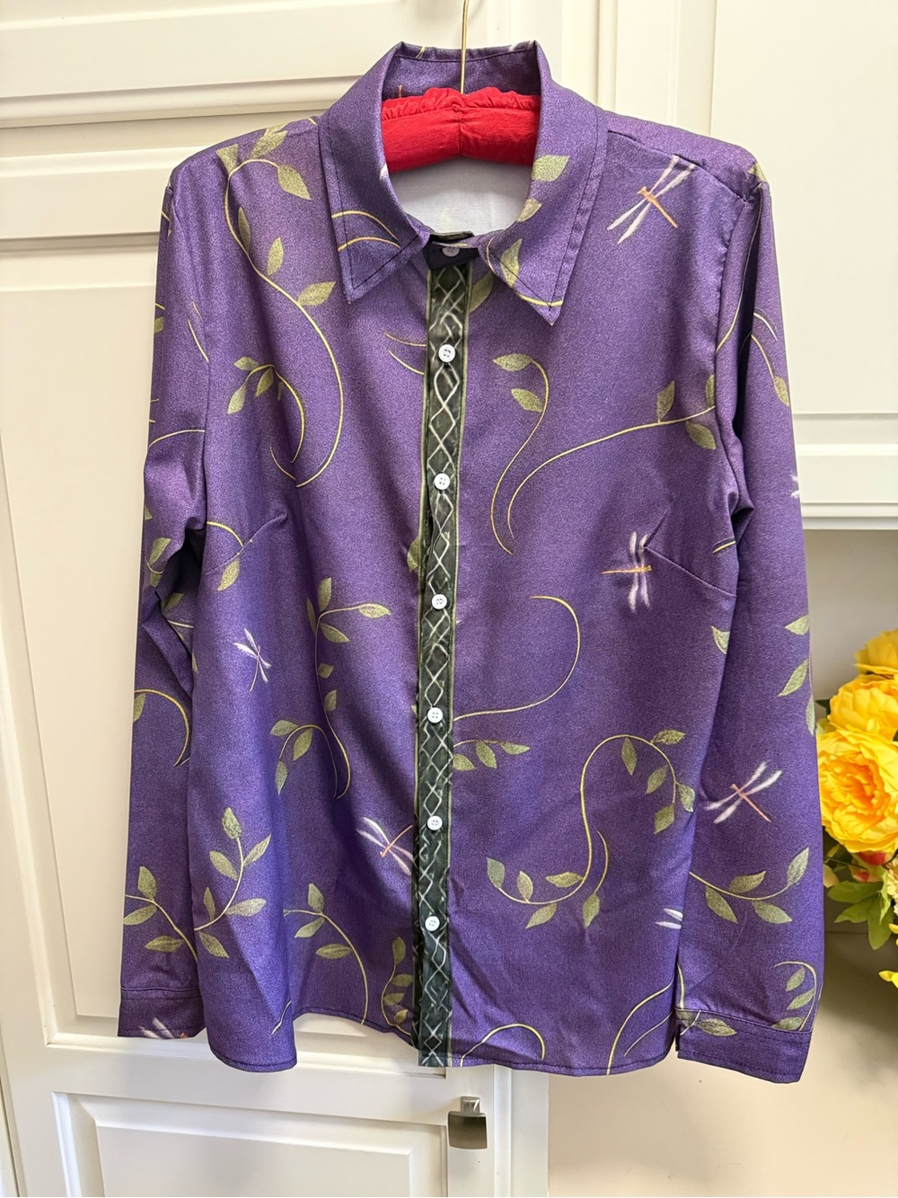 Girls' Purple Floral Button-Up Shirt